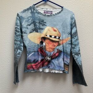 Gordon and James Vintage Cowgirls Long Sleeve Graphic T-shirt Size Medium
